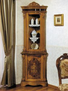 Витрина 9913/SPA/BR угловая (орех) ― Мебель Вита